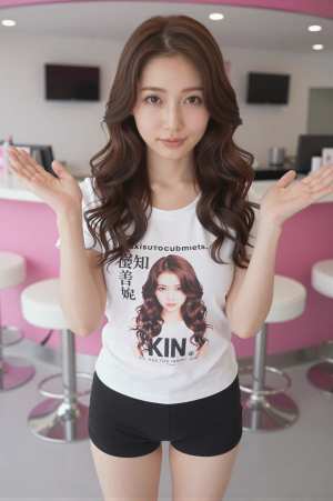 ガールズバーでカクテルを作る嬢