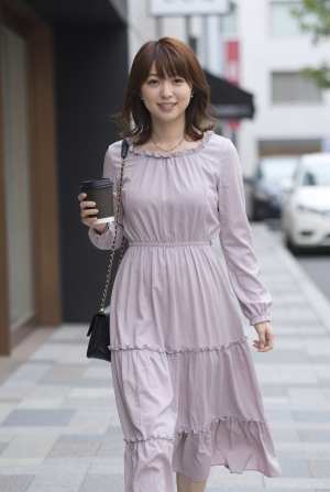 黒のドレスを着た女性のポートレート