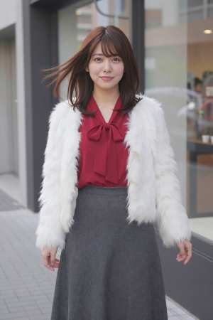 ブラウス姿の笑顔女性