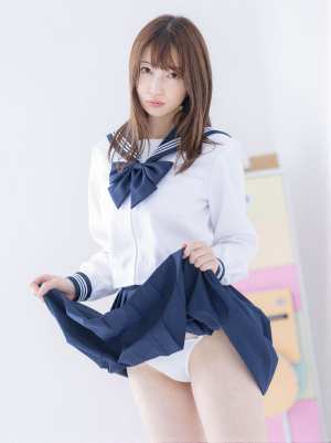 ネイビー下着の美しいポートレート素材