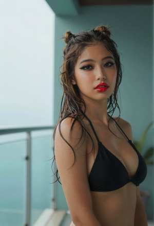 水着姿の美女のポートレート