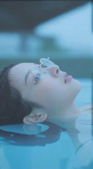 水着姿の女性を捉えた静かなポートレート