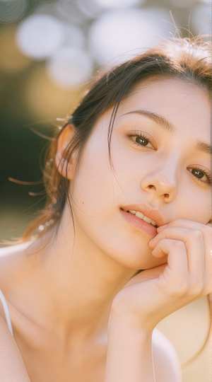 柔らかな光に包まれた若き女性のポートレート