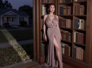 夕暮れ時の優雅なグラビア・ポートレート