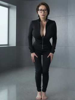 黒いスーツ姿の女性ポートレート