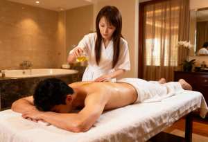 リラックスできるスパの設定。