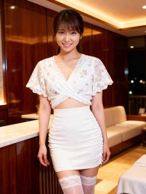 現代のオフィス環境で自信を持ってポーズをとる若い女性を正面カメラのアングルから写実的...。