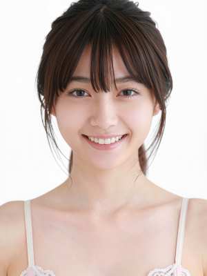 明るい表情をした若い女性を接写カメラの角度から撮影した写実的なポートレート。