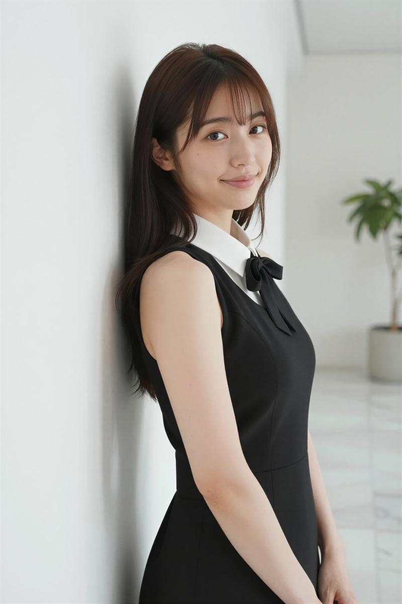 白ドレス姿の魅力的な女性