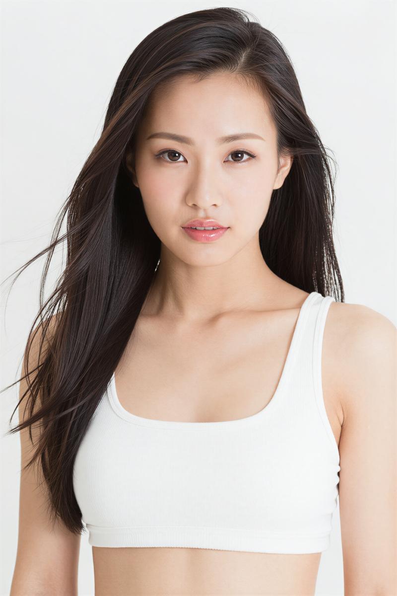 タンクトップ姿の美しい女性