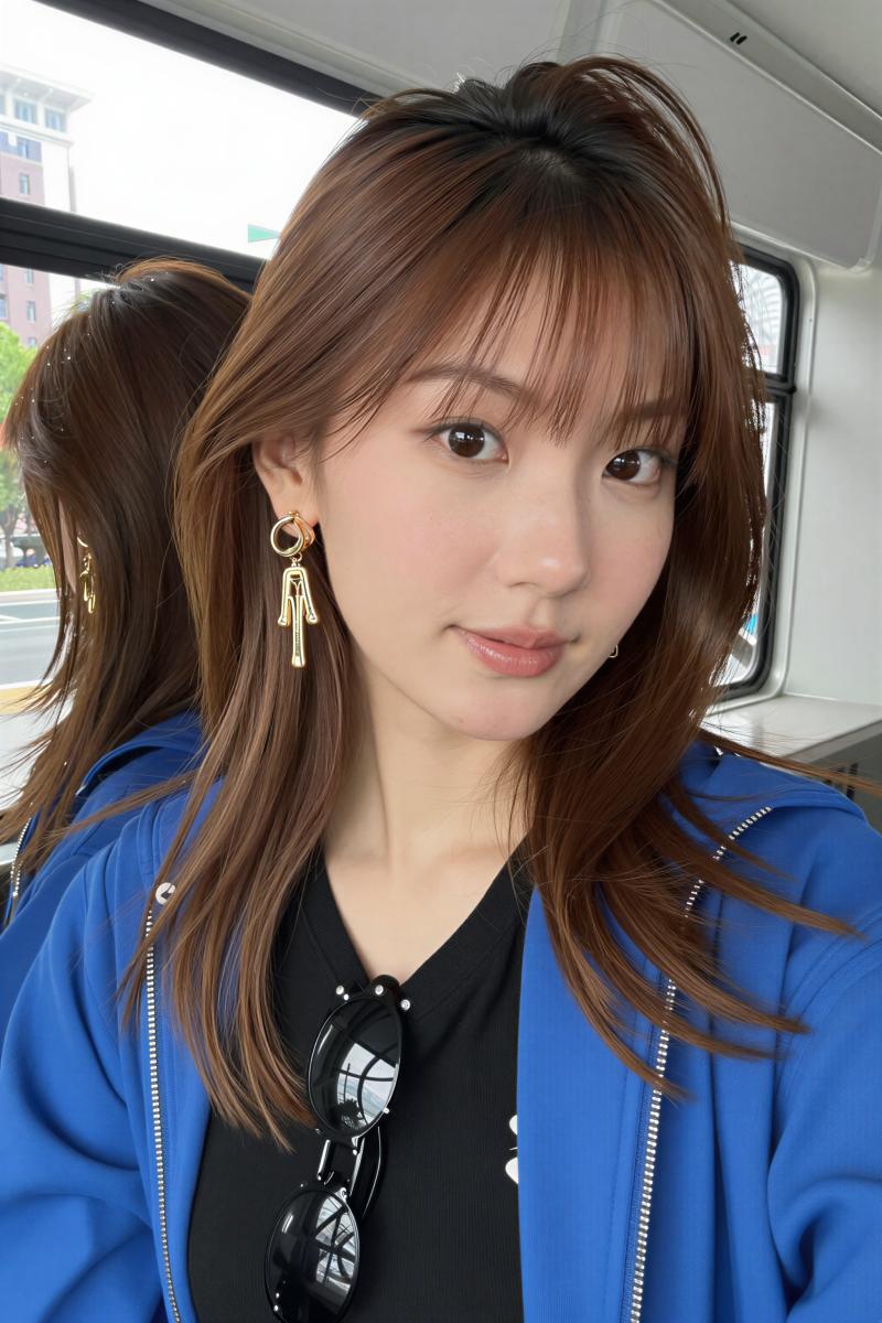 青シャツの笑顔ポートレート素材