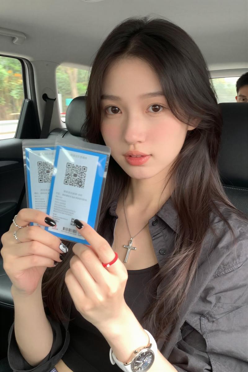 青シャツの美しいポートレート素材