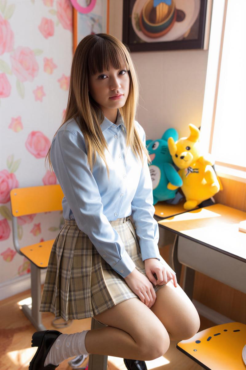 部屋とシャツのポートレート素材