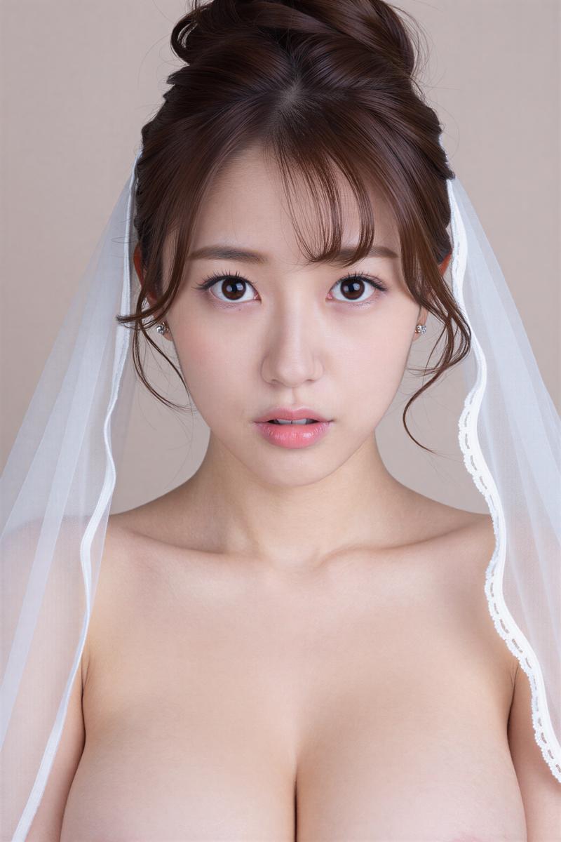 爆乳白レースの美しいポートレート素材