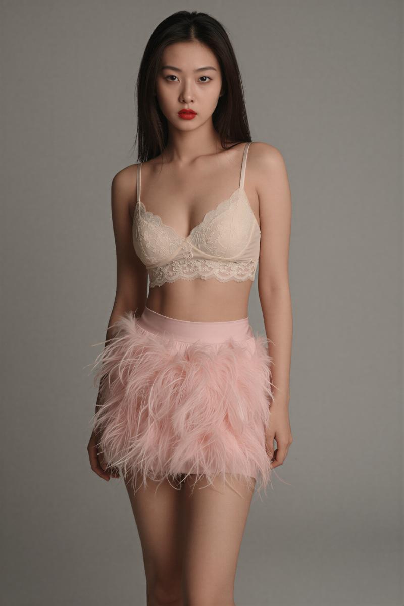 巨乳白レースを着こなす美女