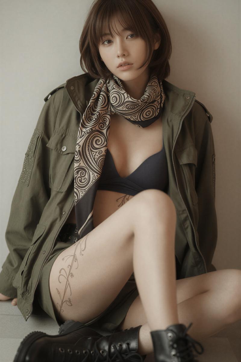 巨乳黒レースの美しいポートレート素材