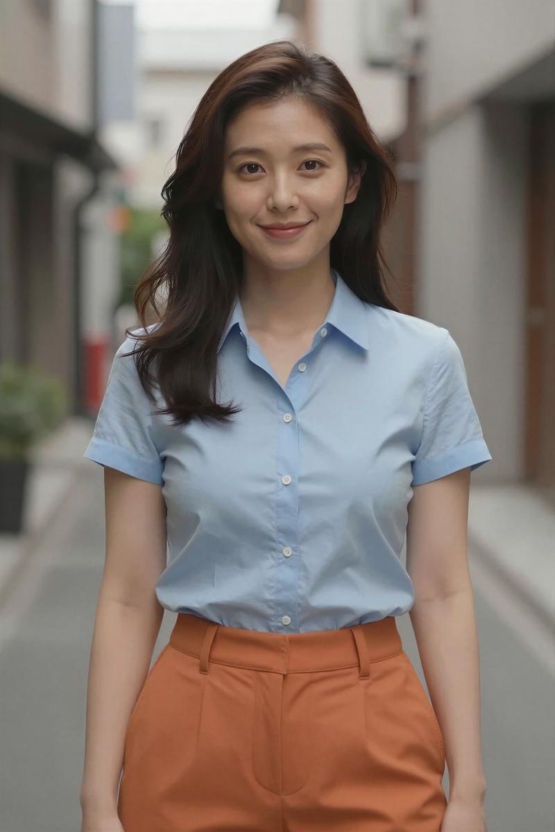 シャツ姿の美しい女性