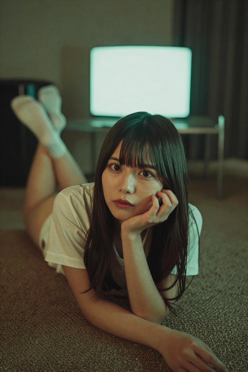 白シャツ姿の魅力的な女性