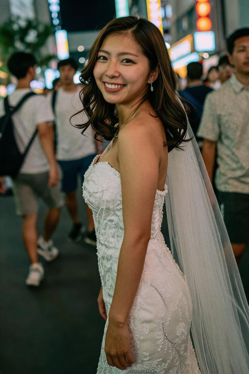 夜景で見せる笑顔な一瞬