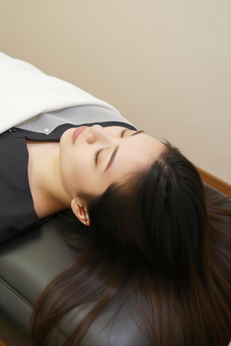 スパのリラックスな女性ポートレート