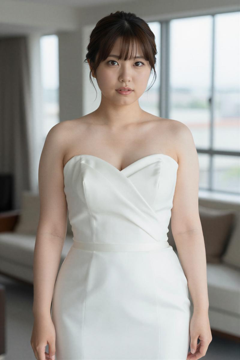 ホテルとウェディングドレスのポートレート素材