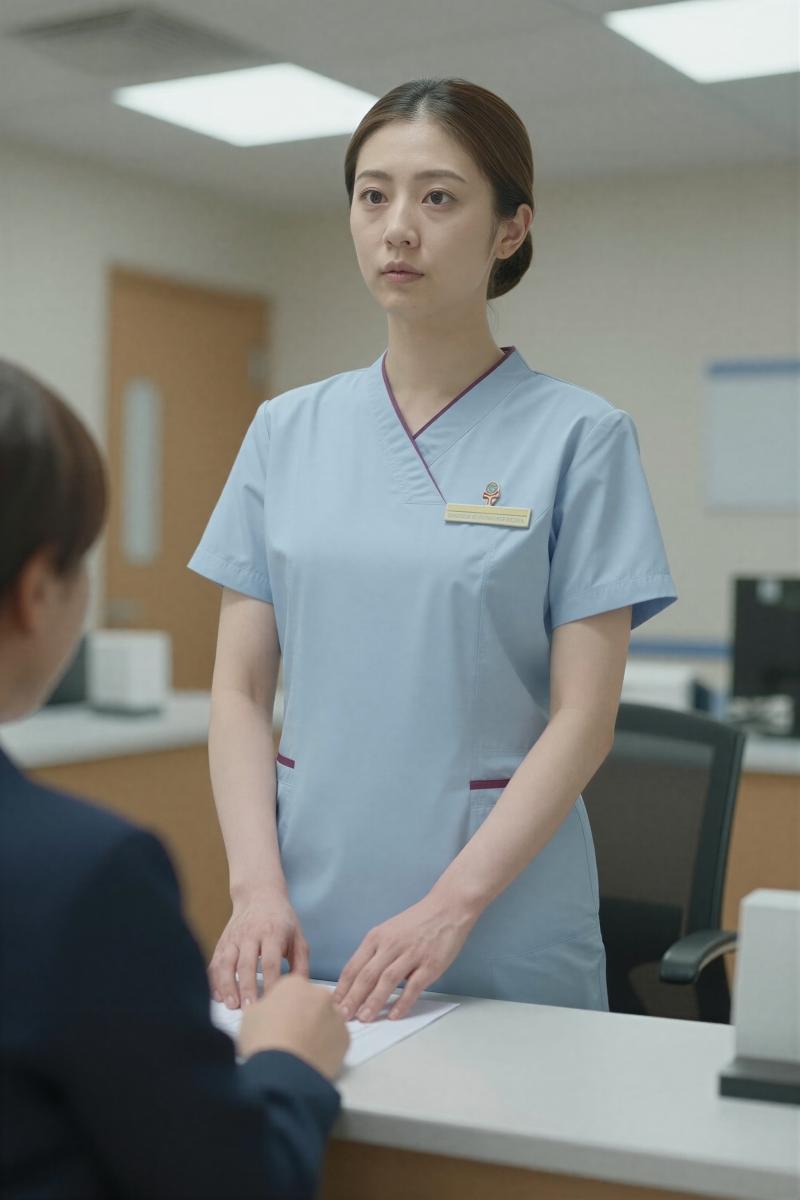 フロントで撮影された女性のポートレート