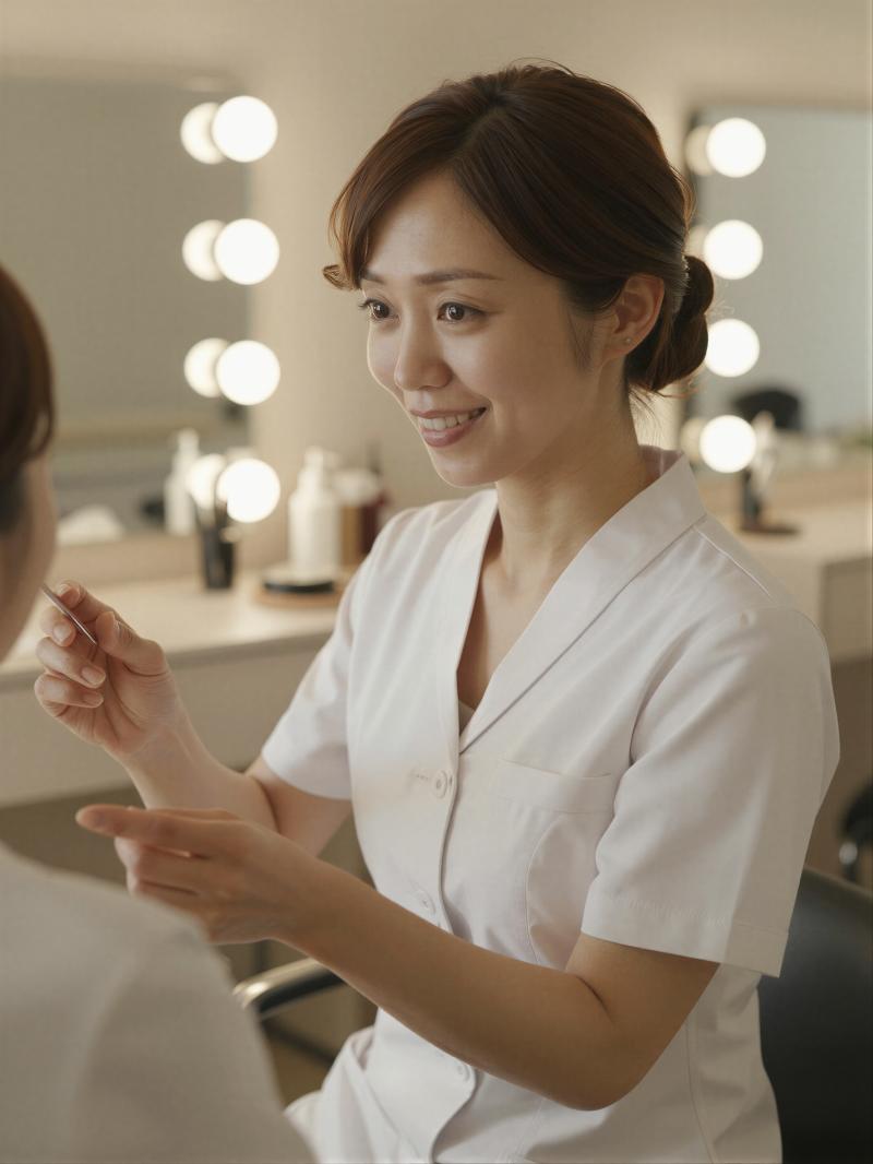 エステサロンで新メニューを説明