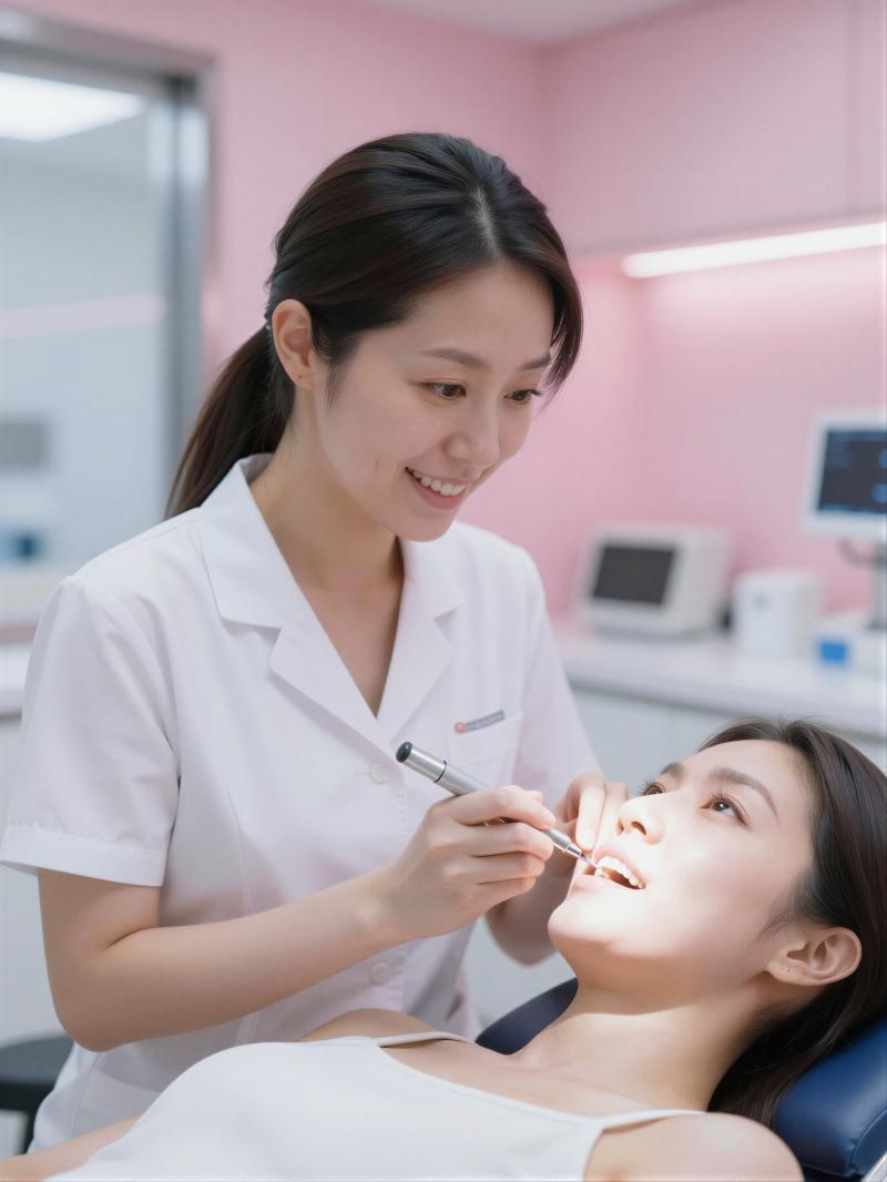 歯のデジタル印象を採取する歯科衛生士