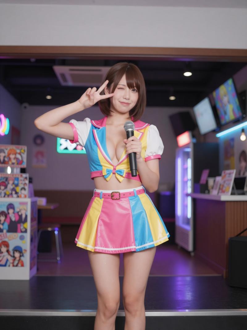 コンカフェ求人アイドル衣装でステージ