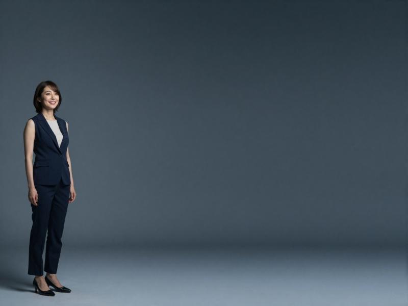 求人バナー素材：青い空と働く女性