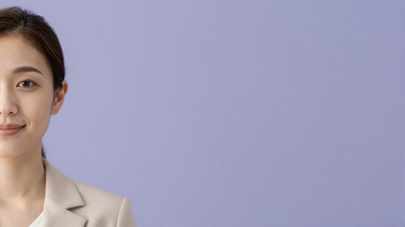 求人バナー素材: ボケとビジネス女性