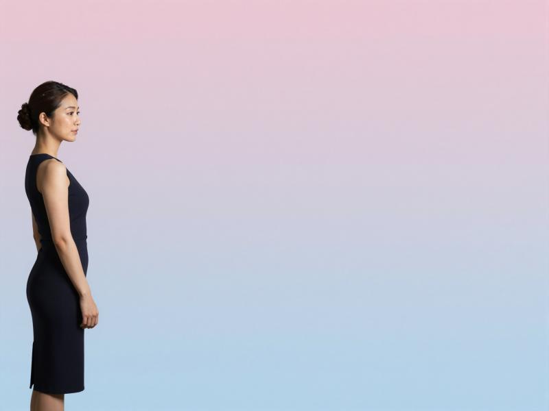 求人バナー素材: スパークル背景のエレガント女性