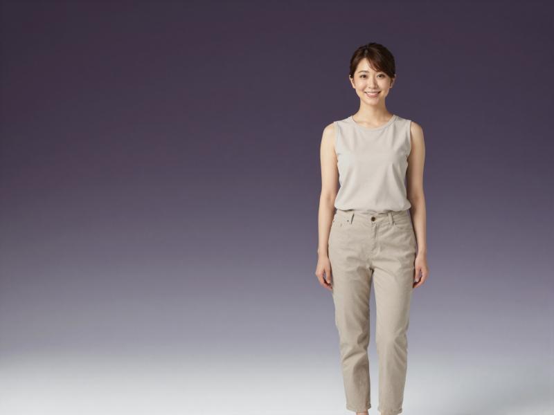 求人バナー素材: 黒グラデとカジュアルな女性