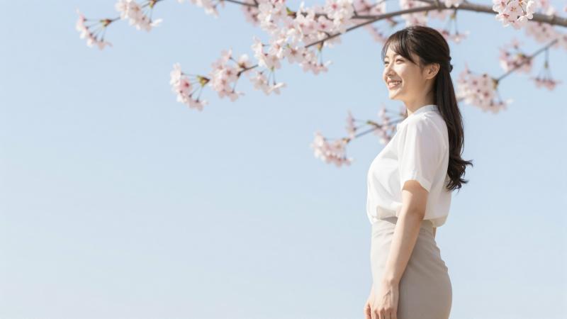 求人：桜舞う中で、輝く純粋さ