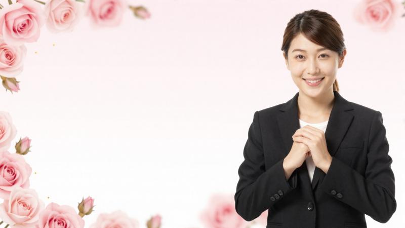 求人：スーツと輝くバラ