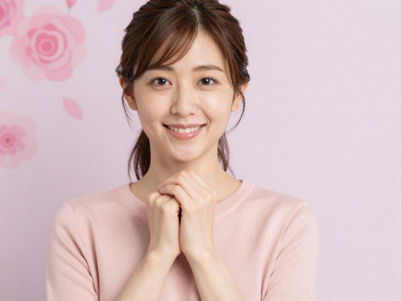 求人：きらめくピンクニット