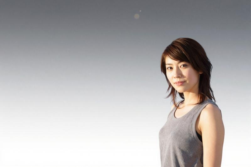 求人バナー素材: ボケグラデと魅力的な女性