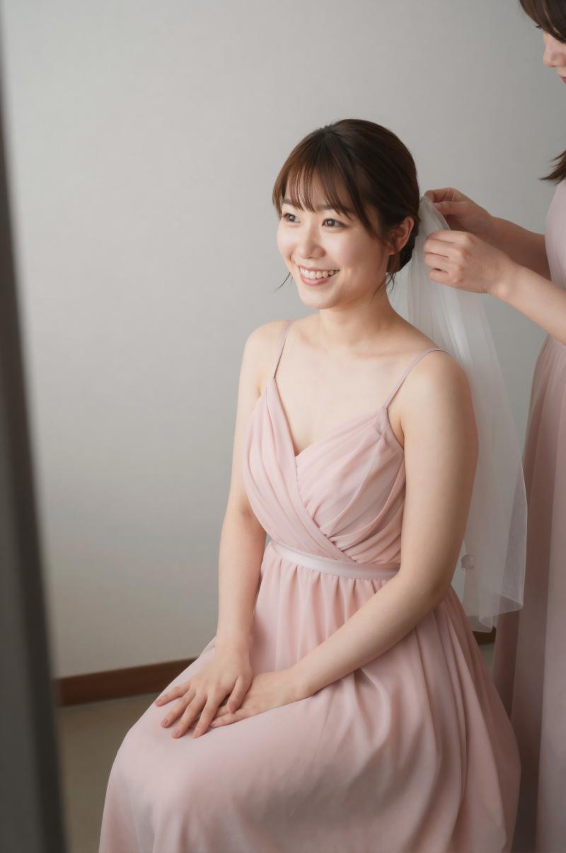 ブライズメイドと準備する花嫁
