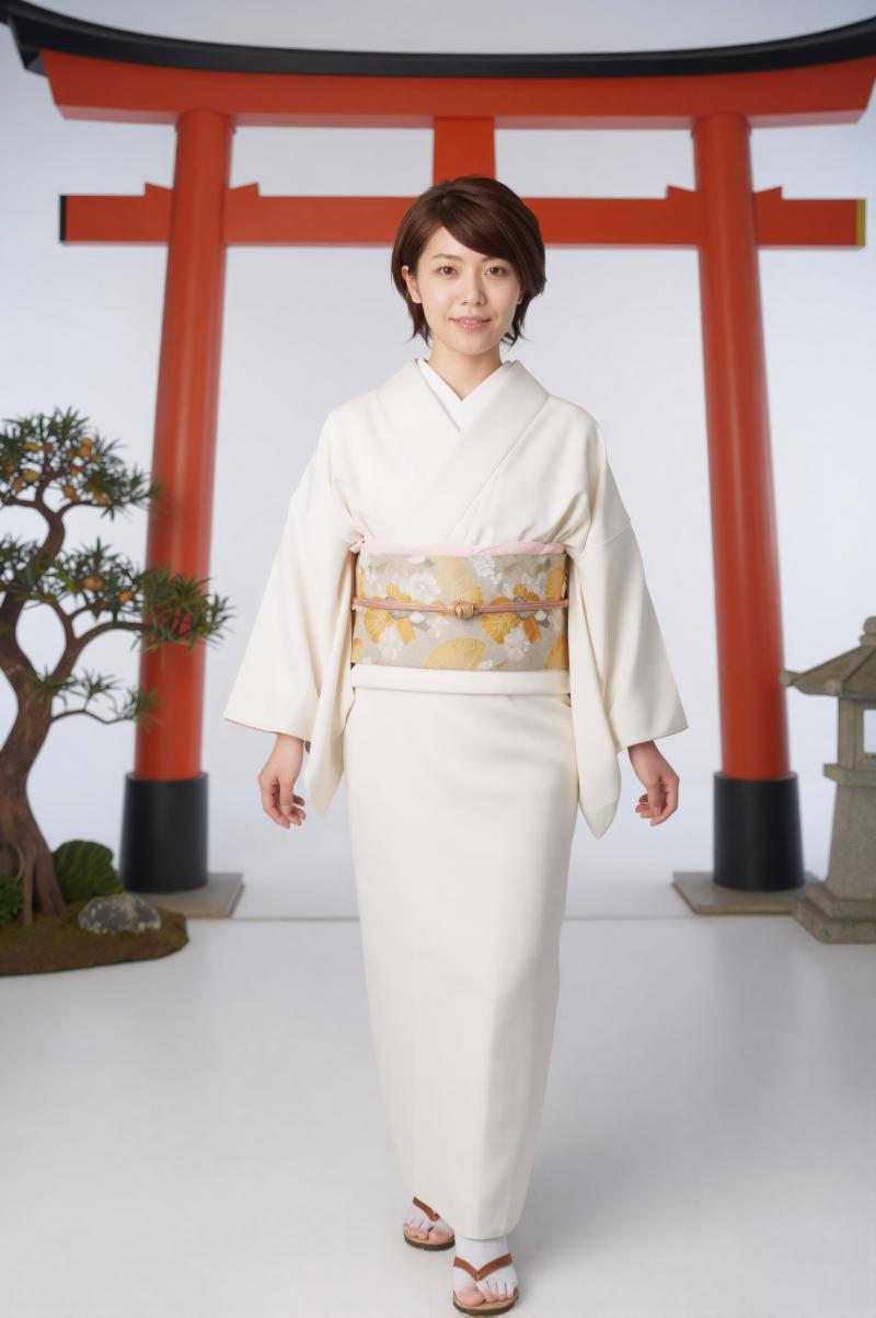 神社の鳥居をくぐる花嫁