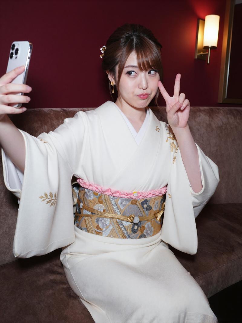 和装で記念撮影