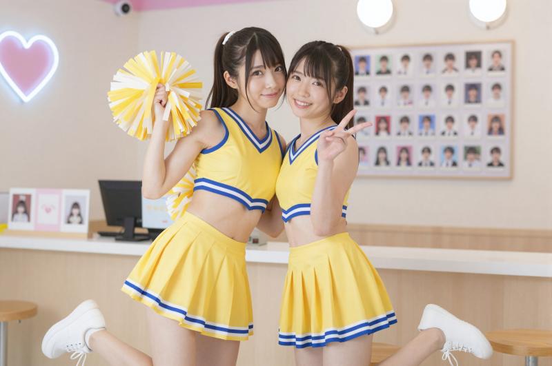 チアガールとチェキ撮影