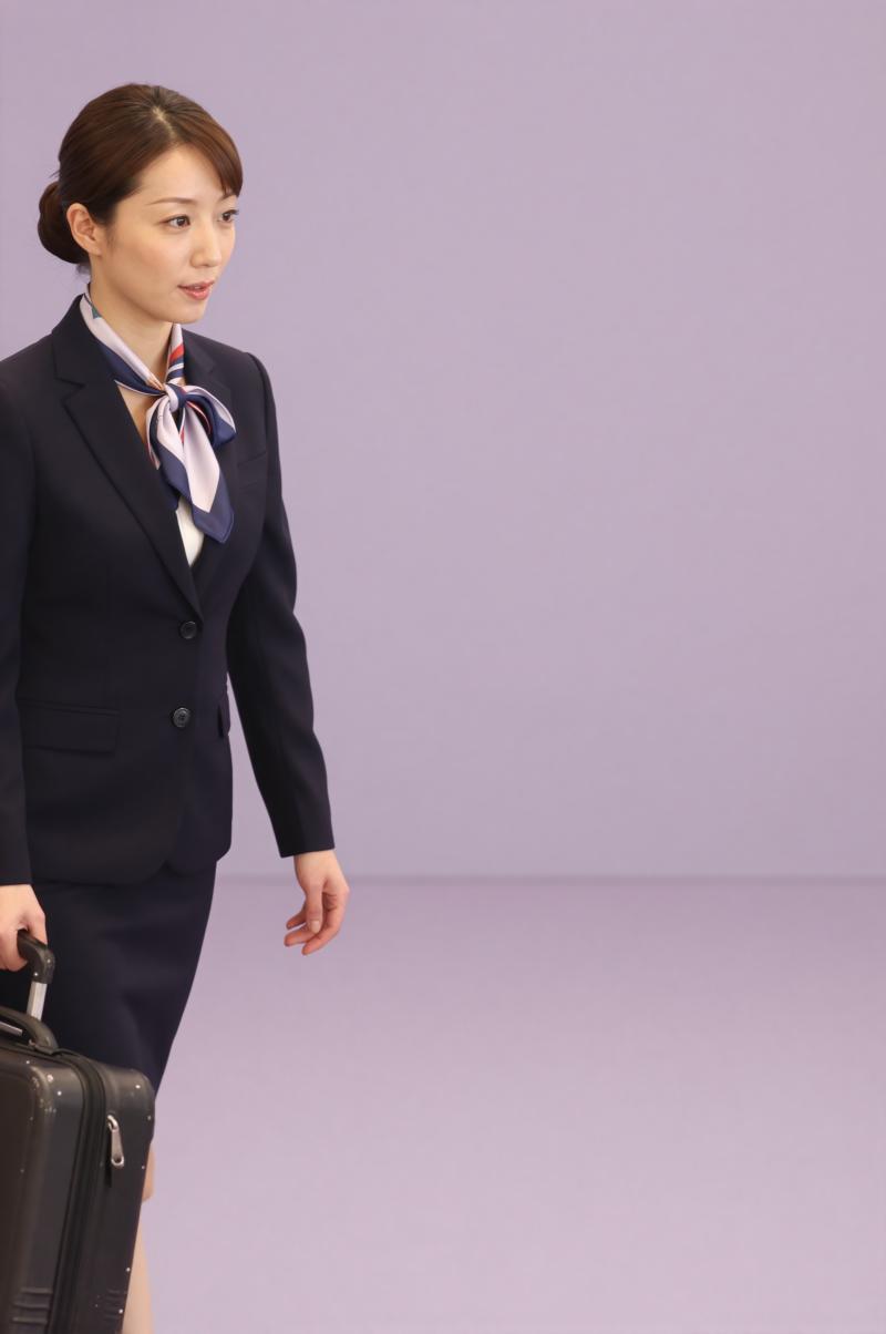 ホテルのラウンジで荷物を運ぶコンシェルジュ