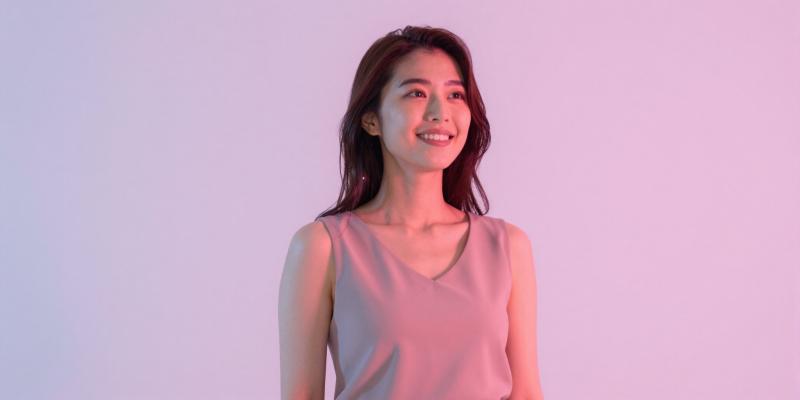 求人バナー素材: きらめく未来と女性