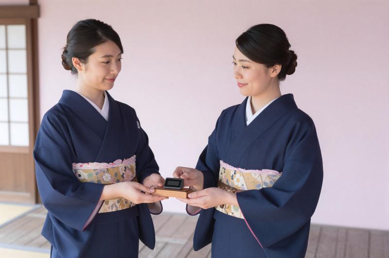 旅館の丁寧なチェックイン