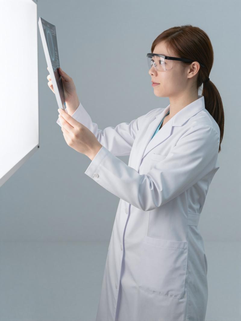 レントゲンを分析する臨床検査技師