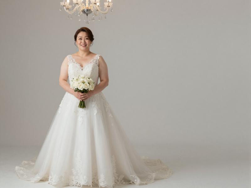 豪華な会場で微笑む花嫁