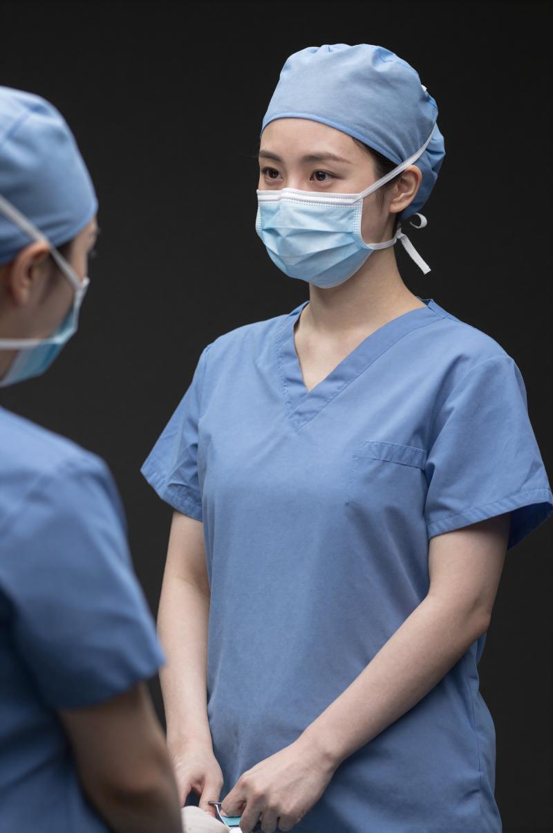 手術室で器具を渡す外科医