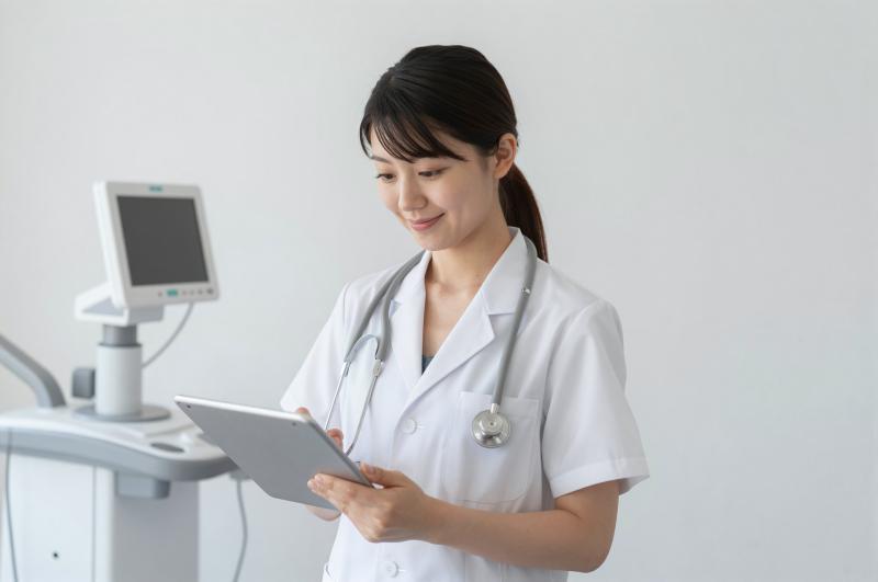 診察室で患者を診る医師