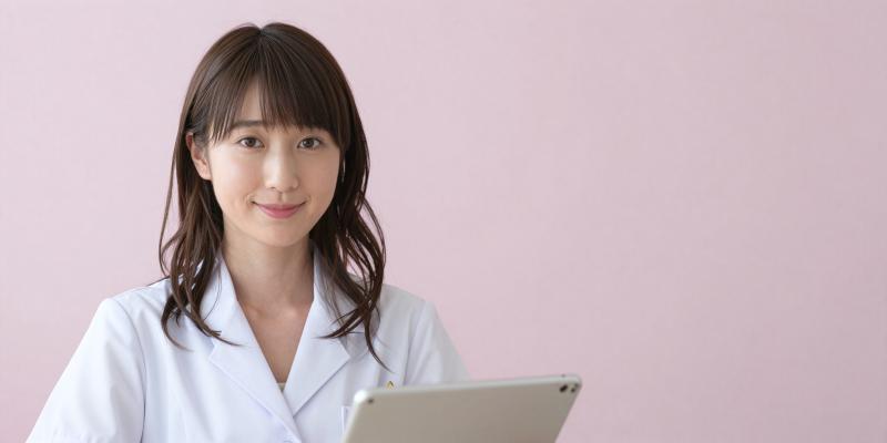 オンライン診察をする女医