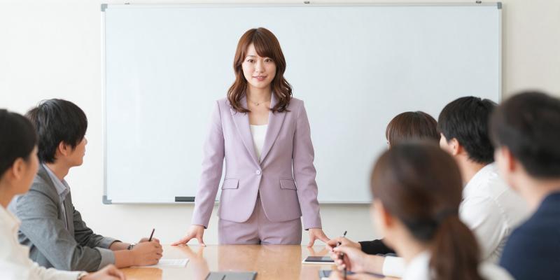 プロジェクトキックオフを率いる女性